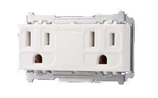 WNF151236W 5.5 mm² 絞線用附接地極雙插座（白色本體） 原廠圖去背