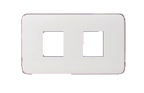WTRF6802WQ RISNA 插座用蓋板（一連二個用）｜白色＋銅邊 原廠圖去背