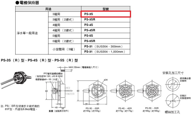OMRON PS-3S 三極電極保持器